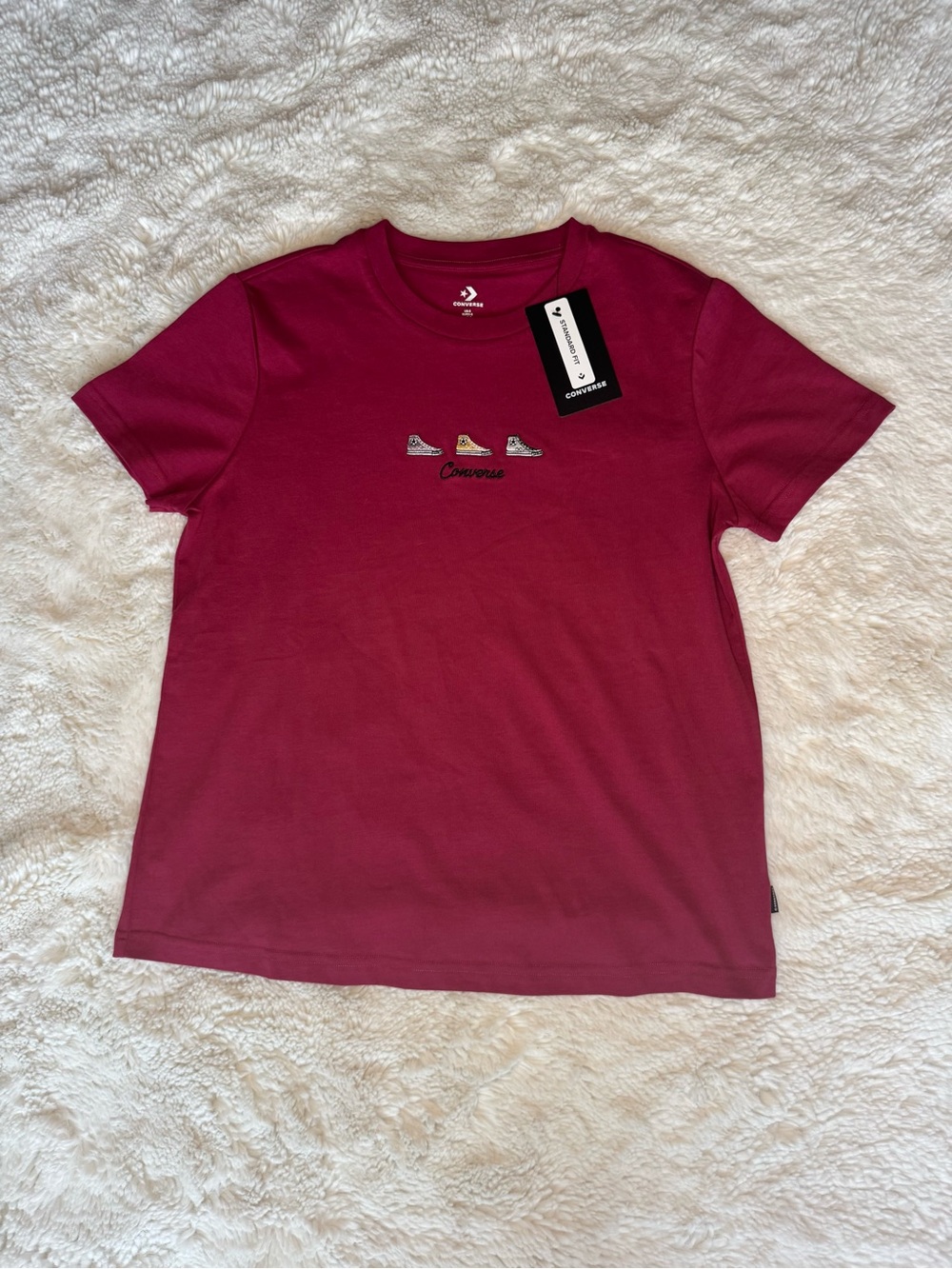 Converse Red Embroidered Graphic Tee | Size Small | NWT